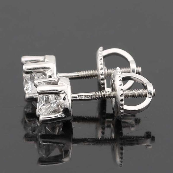 Złote kolczyki z brylantami 0.80ct białe złoto 18K