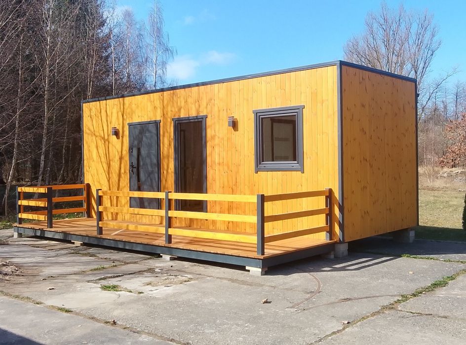 Domek drewniany ocieplony z tarasem