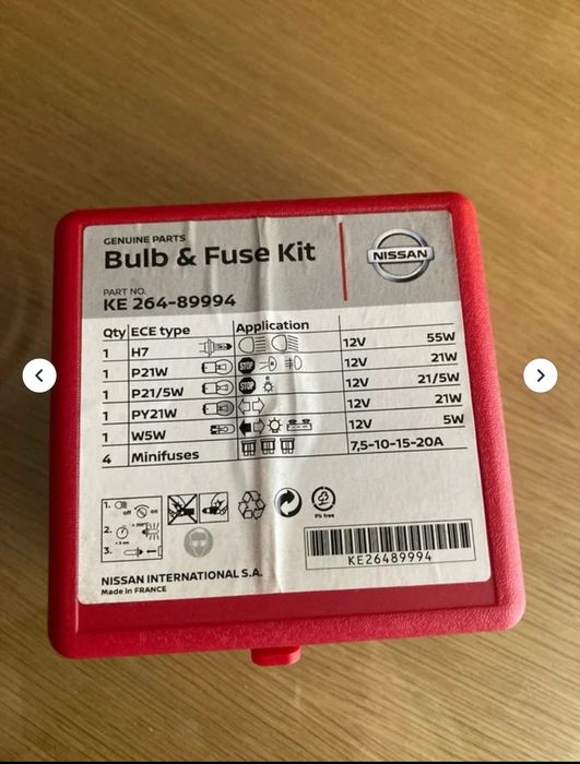 Kit lâmpadas e fusíveis Nissan