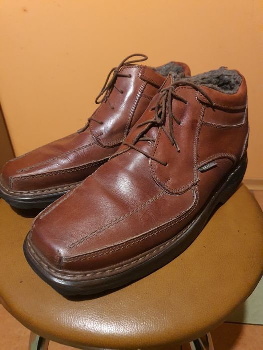 Buty zimowe, męskie ze skóry naturalnej, ocieplane 46