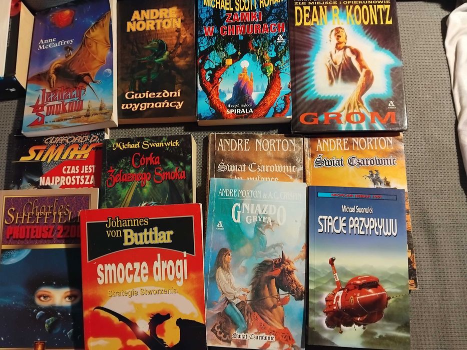 Wielki zestaw różnych książek science fiction fantasy horror