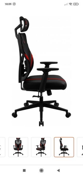 Cadeira de gaming preta e vermelha Thunder X3 Yama1