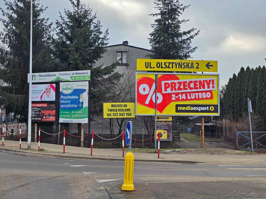 REKLAMA Baner tablice kasetony DZIAŁDOWO Billboard Miejsca pod reklamę