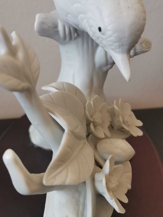Figurka ceramiczna - Ptaszek na gałęzi - Vintage