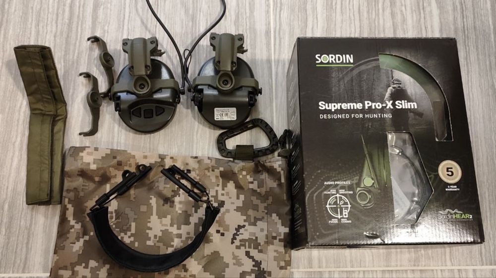 Активні навушники Sordin Supreme Pro X Slim Green (сумісні з ARC Rail)