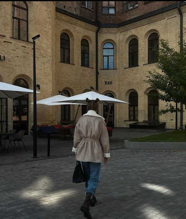 Ідеальна дублянка на зиму у кольорі нюд