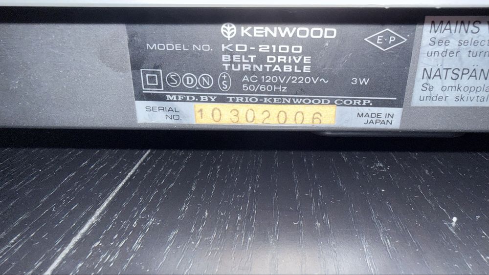 Gira discos Kenwood KD2100