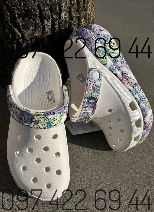 Жіночі Крокси сабо Classic Crush Spring Break Vanilla  на пл