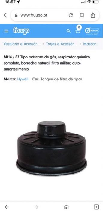 2 filtros para máscara de gás MF14/87