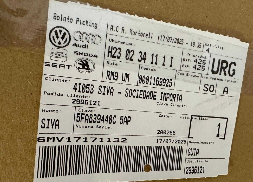 Cx de vidro da porta de trás dto para Seat Leon - refª 5FA839440C 5AP