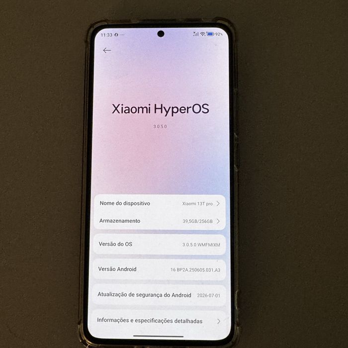 Xiaomi Mi 13T 256gb 12gb ram +12 ram plus igusl a novo pouco uso android 16 hyperios 3.0