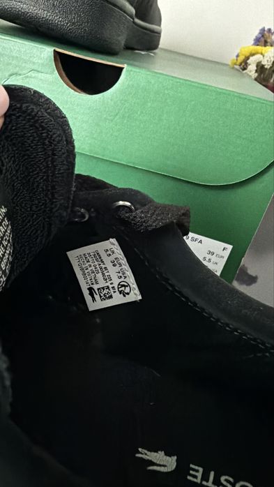 Кеди lacoste, чорні шкіряні кеди lacoste, women's carnaby set leather sneakers, 50sfa0056