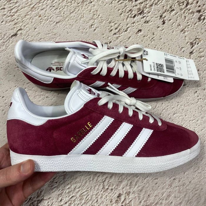 38.5 B41645 оригінал нові жіночі кеди adidas gazelle burgundy originals