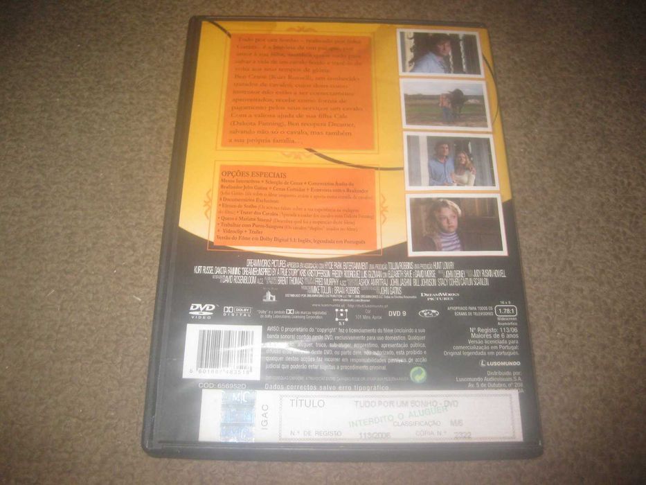 DVD "Tudo Por Um Sonho" com Kurt Russell/Raro!