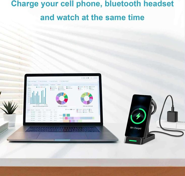 Stacja ładowania bezprzewodowego 3 w 1.