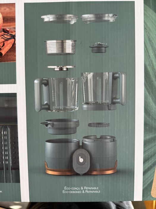 Пароварка-блендер Babymoov Nutribaby Glass+ подарунок преспун