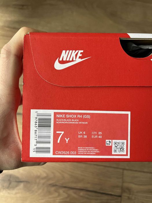 buty Nike Shox R4 Black GS r. 38.5 czarne - NOWE ORYGINALNE