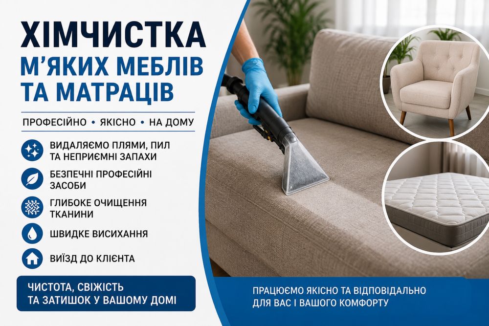 Хімчистка мʼяких меблів та матраців