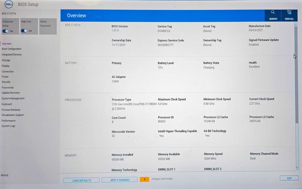 Dell XPS 17 - Core i7 - 64 GB - GeForce RTX 3050 - 17" UHD Touch