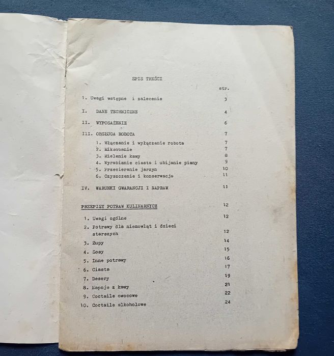 Instrukcja obsługi - mały robot kuchenny PREDOM-Prespol 71M, 1978 r.