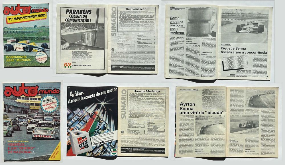 Coleção de revistas Auto Mundo de 1986