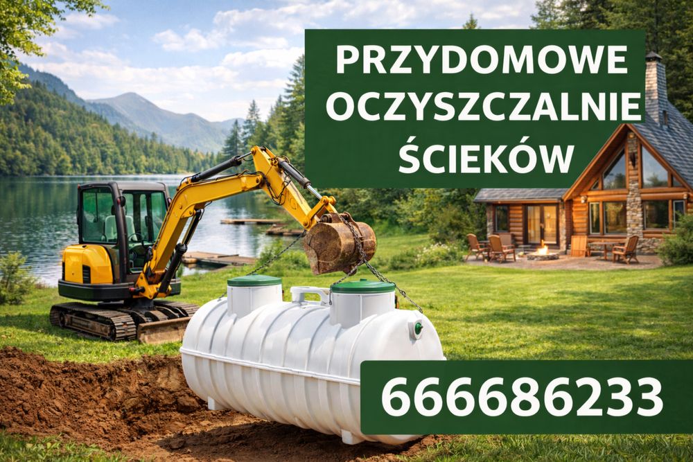 PRZYDOMOWA OCZYSZCZALNIA ŚCIEKÓW ! biologiczna ! montaz ! szamba !