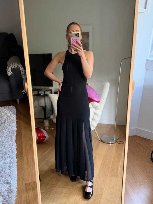 COS black midi dress