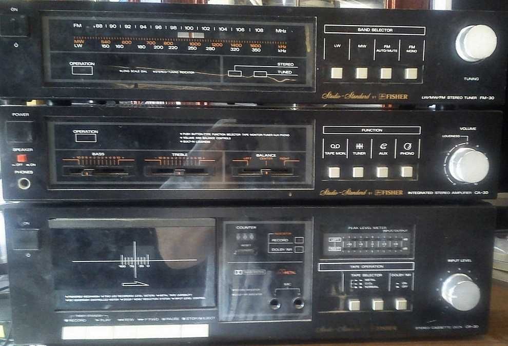 Wieża Fisher 3 elementy stereo Tanio.
