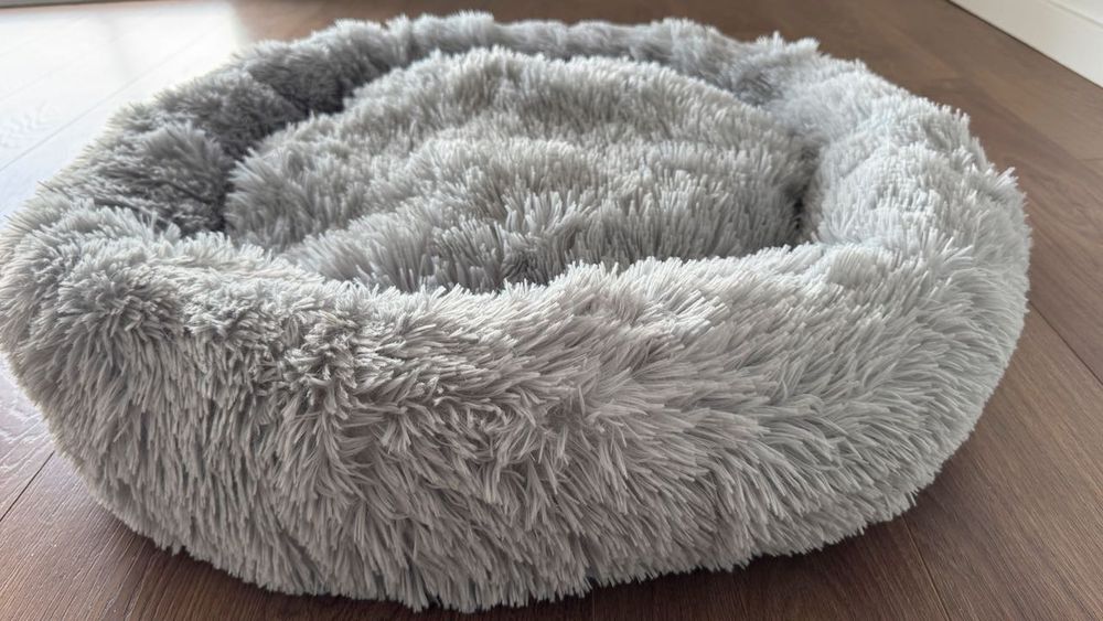 Cama para Cães / Anti Stress de Pelo Cinzento