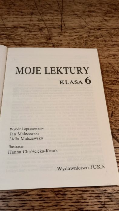 Moje lektury. Klasa 6