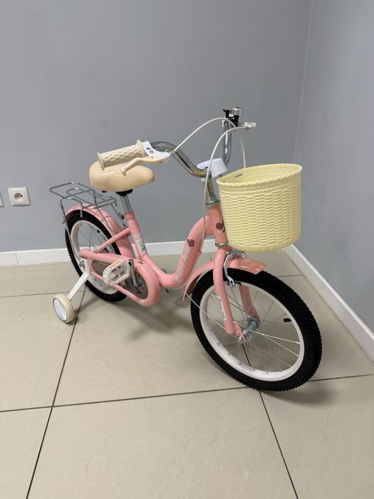 SOLIDNY różowy rowerek 16 cali dla dziewczynki fotelik model 0105
