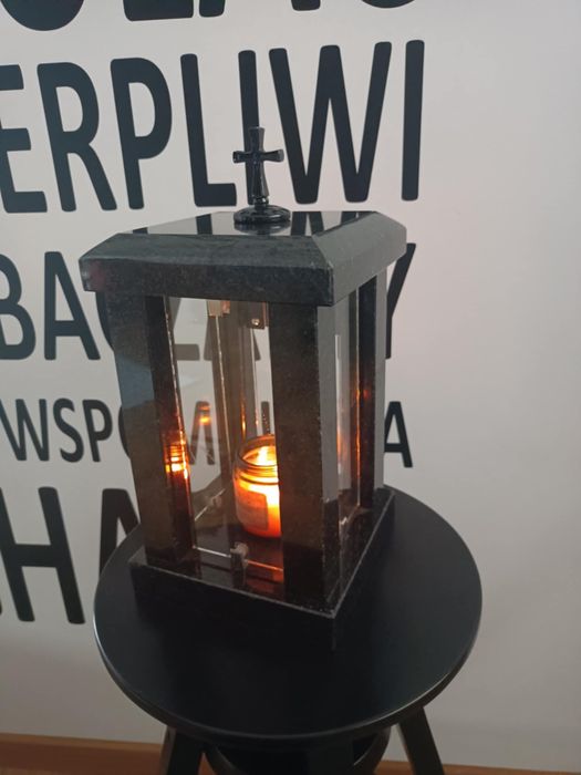 Lampion Znicz granitowy Nowoczesny szwed