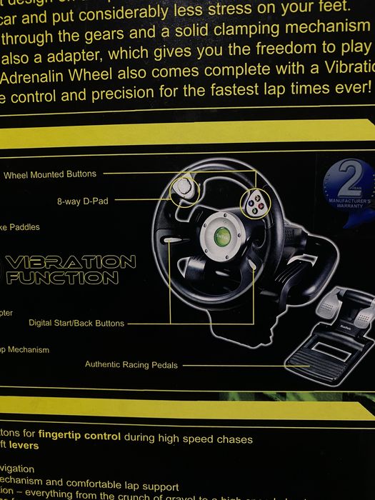 Volante e pedais Saitek Adrenalin Wheel