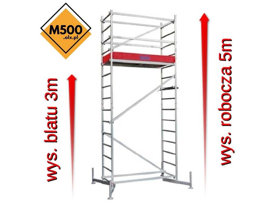 RUSZTOWANIE do wnętrz 5m aluminiowe mobilne montaż wypożyczę wynajem