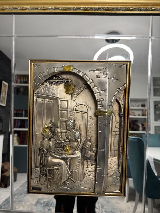 Quadro de prata 925% em relevo