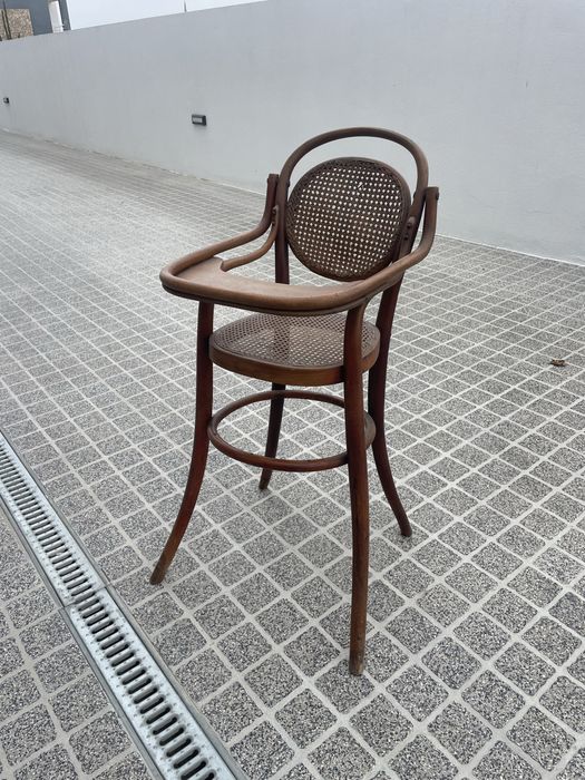 Cadeira refeição bébé antiga madeira