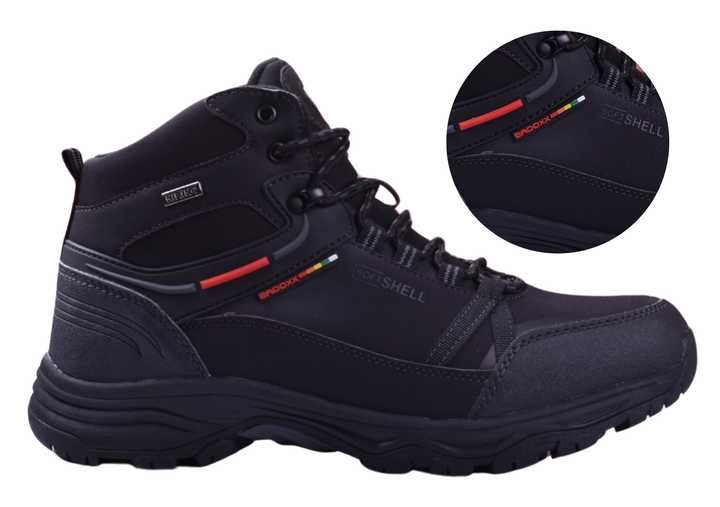 Buty Męskie Zimowe BADOXX SoftShell za kostkę Czarne r.45 wys.24h