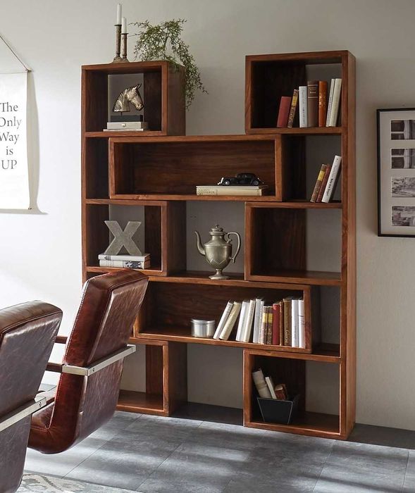 Regał na książki Cube rozsuwany palisander 178x150x40cm