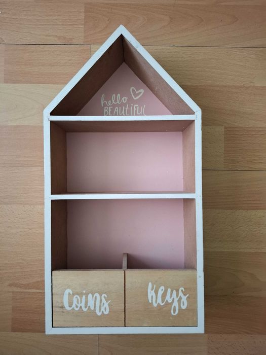 Półka domek drewniany na klucze