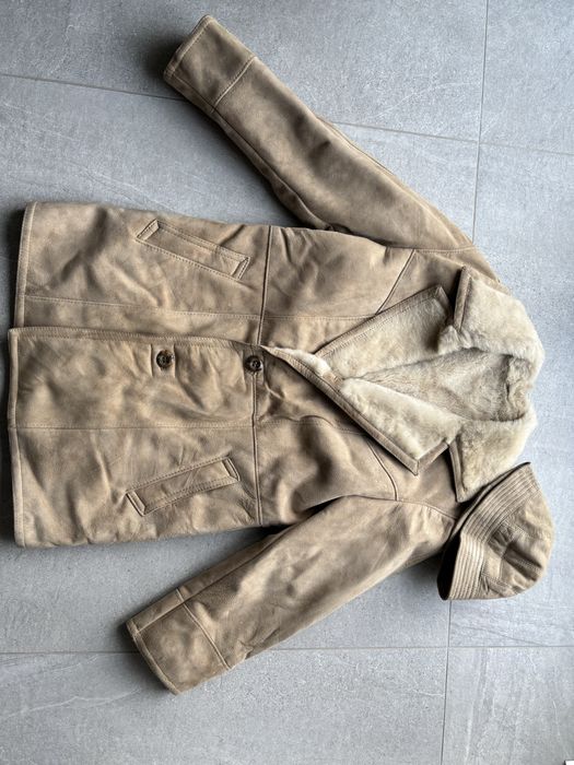 Kożuch skórzany męski + czapka