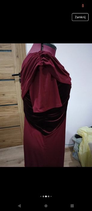 Suknia imprezowa balowa bordo rozmiar 50