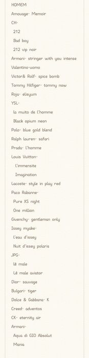 Perfumes 33ml equivalências