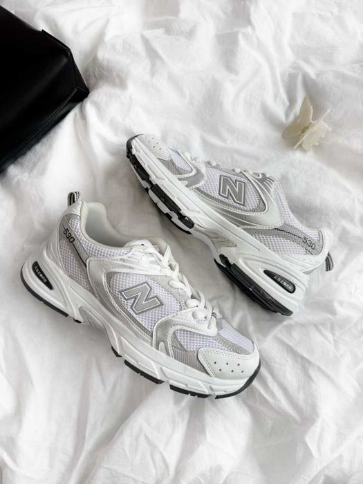 Кросівки New Balance 530 White Silver жіночі Нью Беленс білі шкіра сітка весна осінь | Женские кроссовки Нью Баланс белые 36 37 38 39 40