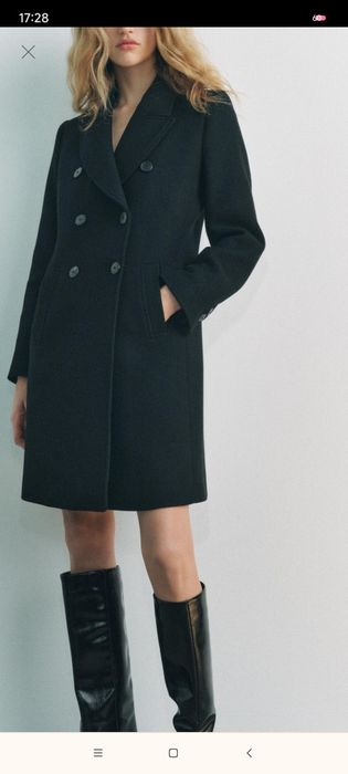 Zara dwurzędowy płaszcz Wełna Rozm.M