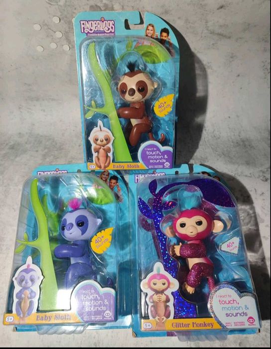Інтерактивний лінивець WowWee Fingerlings Baby Sloth - Marge - Purple