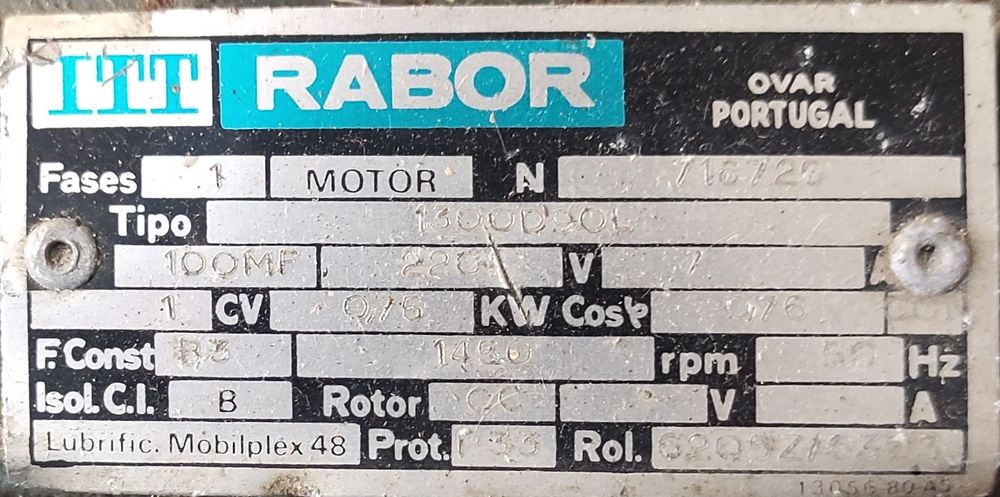 Motor rabor 1cv 220 v