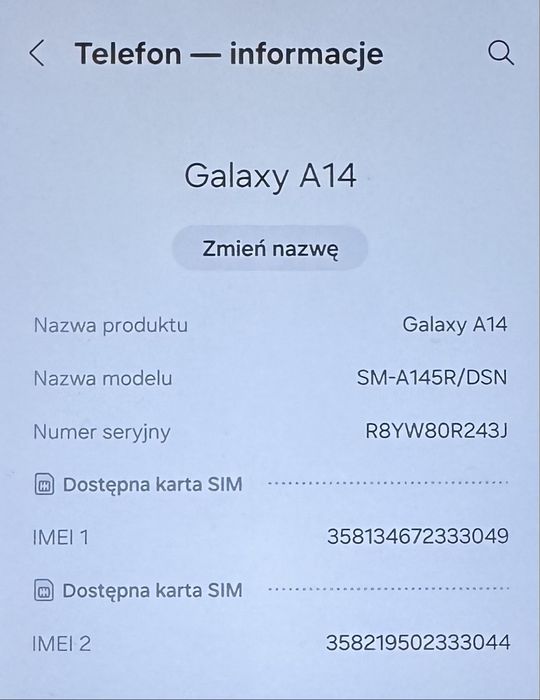!!! Smartfon SAMSUNG Galaxy A14 4GB/64GB w Kolorze Czarny w Dobrym Stanie !!!