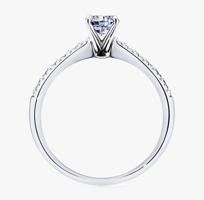 Białe zloto 14k i naturalne diamenty roz.11