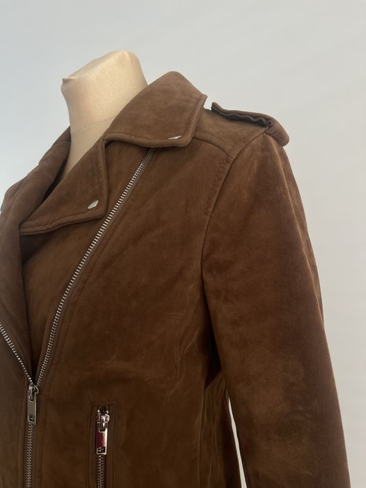 Kurtka, ramoneska brązowa z paskiem w talii rozmiar M