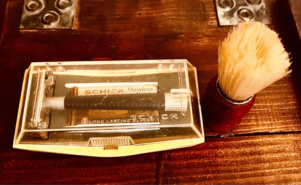 Conjunto de barbear antigo Schick